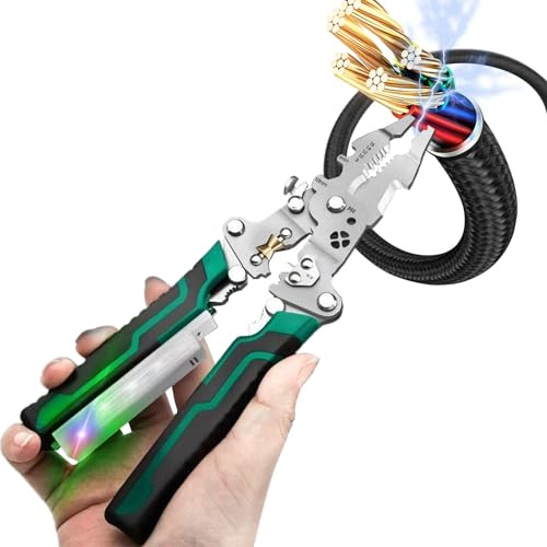 8 En 1 Pelacables Y Torcedor - Alicates Multifunción Para Cortar y Extraer | Herramienta Manual Detectora CA CC Para Automoción Instalación De Iluminación Ensamblaje De Cable