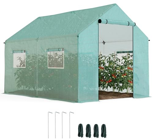 Outsunny Serra da Giardino a Tunnel 2x3x2 m con Tetto a Punta Verde