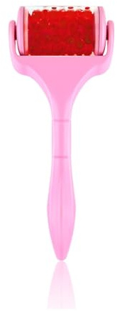 KANLVU Ice Roller Viso Semitrasparente In PC Con Sfere Di Ghiaccio Per Il Viso, Rullo Di Ghiaccio Facciale Per Lenire Gli Arrossamenti, Strumento Di Massaggio Rassodare La Pelle(Red)