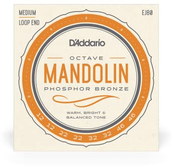 D'Addario Phosphor Bronze EJ80 12-46 médium - Jeu de cordes Mandoline octave