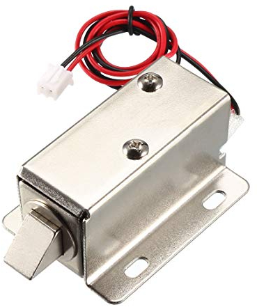sourcing map DC 24V 0.8A 11.4mm Conjunto de cerradura electromagnética de solenoide para cerradura de puerta de gabinete Electirc Lock