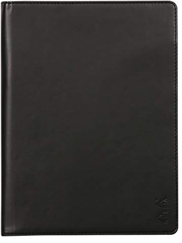 RHODIA 216001C - Rhodiarama N°16 Urklipp och dokumenthållare häfte svart - för anteckningsblock eller A5-format anteckningsböcker (14,8 x 21 cm) - Premium italienskt fuskläder - Rhodiarama-samling