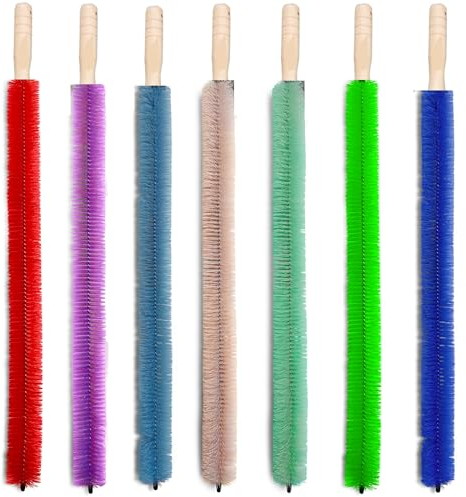 Radiator Cleaner Brush with Hanging Hook | Multi-Purpose Cleaning Brushes for Household 70CM Long | Pack of 1 in Random Color (Full Bristle)