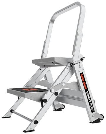 Distributor of Little Giant LTD Leitern, Sicherheitsschritt, 2-Stufen-Modell 10210BAEN 150 kg bewertet, Aluminium Tritthocker mit Handlauf l, Silber