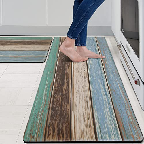 MAYHMYO Anti Fatigue Kitchen Mat for Floor Set of 2, 17.3x 29+ 17.3x 47