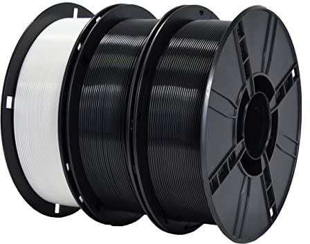 iBOSS PLA+ Filament 1.75mm ,PLA Plus 3D Druck Filament 3kg Reel PLA+ Filament Tolerance Accuracy +/- 0.02 mm for 3D Printer and 3D Pen (Schwarz*2 + Weißes*1)