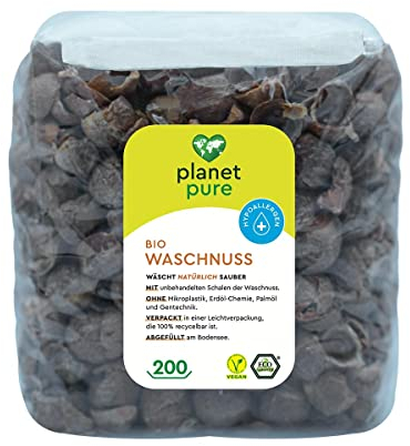 PLANET PURE Bio-Waschnuss wäscht natürlich sauber unbehandelte Schale der Waschnuss 200 WL