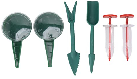 BuyWeek Samenspender für Die Aussaat, 6 Teiliger Verstellbarer Garten Handpflanzer, Tragbarer Handgehaltener Samenverteiler, Sägerät Werkzeugset für Kleine Blumen Gemüsesamen