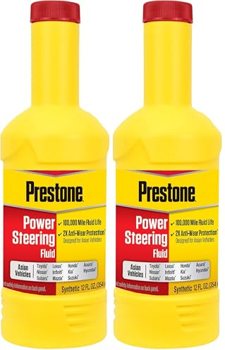 Prestone Power Steering Fluid, 12 oz | For Asian Vehicles | Pack of 2