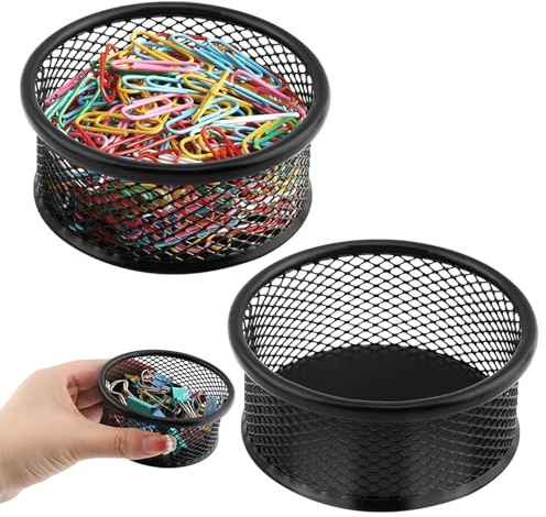 Quixleen 2 Pcs Paper Clip Holder Paperclip Holders for Desk Stackable Metal Paperclip Holders Paper Clip Dispenser Paper Clip Holder for Desk Office Home