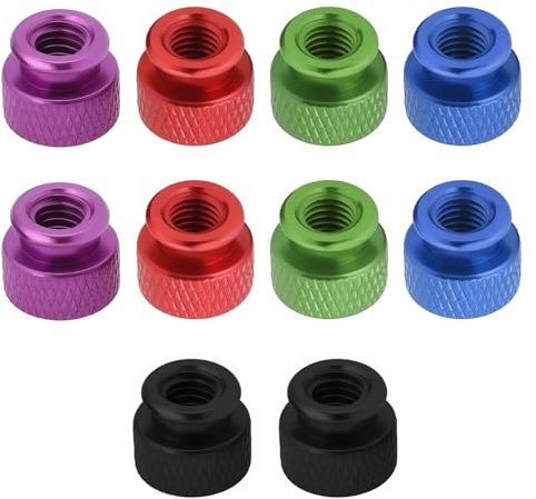 The Lord of the Tools 10pcs Dado Zigrinato A Testa Zigrinata M6x1,0mm In Lega Di Alluminio Con Collare Foro Cieco A Testa Alta Dadi Zigrinati A Testa Zigrinata 10x10x12,05mm