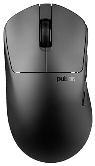 Pulsar Gaming Gears X3 LHD Crazylight Wireless Gaming Mouse, Ultra Lightweight 1.51 oz (43g), Hybrid Ergonomic, Optical Switch, 32000 DPI, 750 IPS, XS-1 Sensor, 8k Compatible (Left-Handed, Jet Black)
