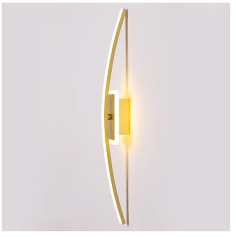 Aplique de Pared Moderno con Arco Largo, acrílico metálico Creativo, luz cálida de 3000 K, lámpara de Techo para Dormitorio, Hotel, Pasillo y Escalera.