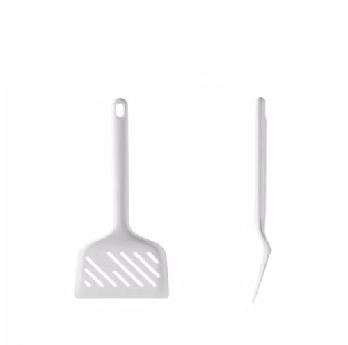 Espátula para Freír Pescado Espátula de silicona antiadherente for sartén doméstica para Utensilios de Cocina(Blanco)