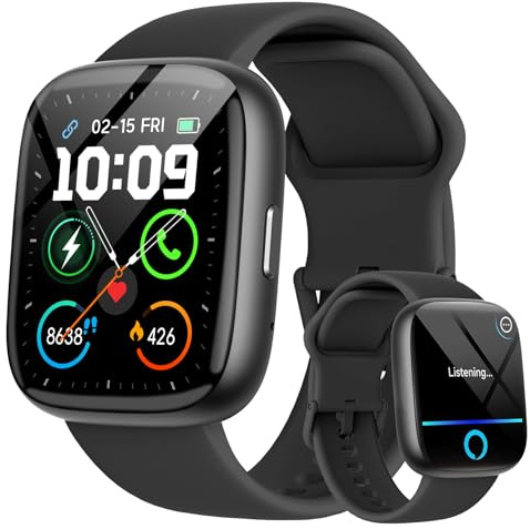 Montre Connectée Femme Homme, Montre Étanche Natation IP68, 1,83 Smartwatch pour Femmes Hommes, 100+ Sports, Fréquence Cardiaque, SpO2, Pression, Sommeil, Fitness Tracker pour Android iOS Noir