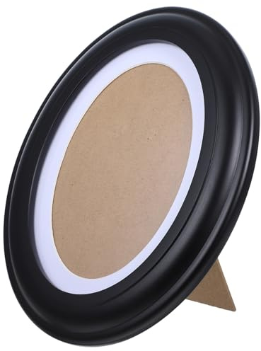 Générique Cadre Photo Ovale en Bois Massif Noir 7 Pouces, Décoration Intérieure Vintage pour Bureau et Mariage, Porte-photos Élégant pour Chambre et Fête, Cadre D'affichage Stable et Solide