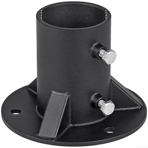 Brida de piso, base de barandilla de metal, poste de enlace de cadena, soporte de hormigón sólido resistente para asta de bandera para poste de valla (B: 65 mm)
