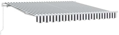 KPWENFBSL Toldo manual antracita y blanco, 300 x 250 cm, toldo con brazo articulado extensible con manivela, estructura de aluminio, protección solar para terraza, balcón y jardín