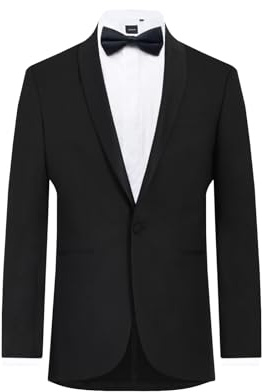 Dobell Mens Black Tuxedo Dinner Jacket Regular Fit Satin Shawl Lapel-42L