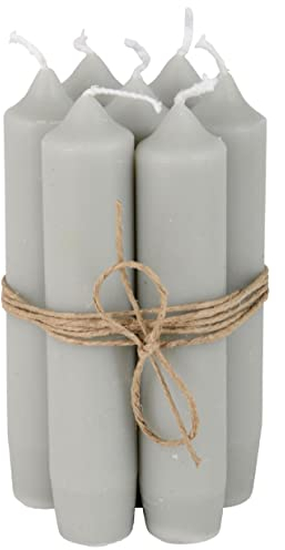IB Laursen - Stabkerze - grau - 6 Stück, Unparfümiert