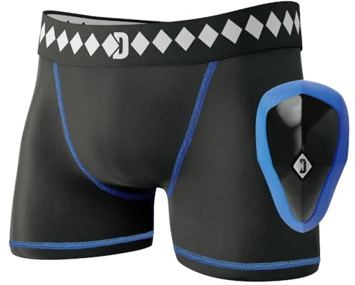 Diamond MMA Compression Shorts Jock Strap Athletic Cup Groin Protector System - Large | Athletic Supporters for Men with Cup for High Impact Sports | Compression Shorts w/ Built In Jockstrap with Cup