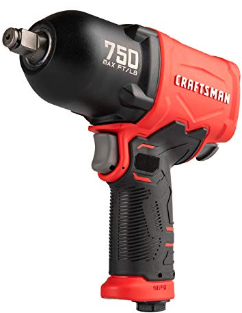 CRAFTSMAN CMXPTSG1003NB Llave de impacto neumática de ½ pulgada y 750 pies-libras, rojo y negro