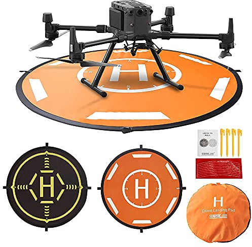 MMOBIEL Universeller Drohnenlandeplatz, wasserdichtes Helipad 55 cm / 21,6 Zoll für RC-Drohnen, Hubschrauber, DJI Mavic Mini 2 / Zoom/Air Fly 2 / Phantom/FPV/Inspire