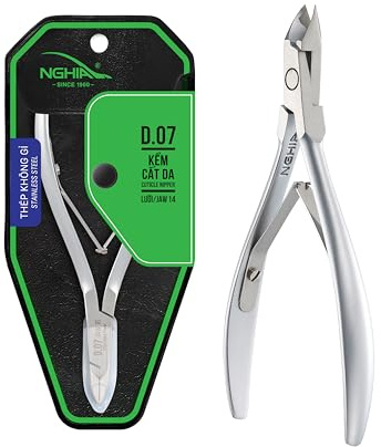 NGHIA Cuticle Nipper - D-07 JAW 14 | Stainless Steel | Durable and Sharp | Ergonomic Design | Grey Plated | Ideal for Salons and Home Use