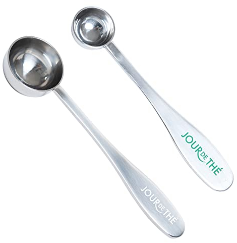 Set di 2 cucchiai dosatori | 1 cucchiaio dosatore per tè sfuso, 1 cucchiaio da tè Matcha, dosaggio da 1 e 3 grammi, 2,5 ml e 5 ml, misura precisa e facile, ideale come regalo