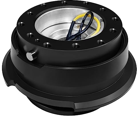 Acclcors Lenkrad Schnellspanner, Universal 6-Loch Snap Off Boss Kit für Rennen/Rallye/Motorsport (Gen 2.5-Schwarz)