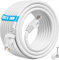 ikbc Ethernet Cable 30m Outdoor Indoor, Cat 6 Internet Cable 30m High Speed Ethernet, 23AWG RJ45 LAN Cable 1000Mbps 250MHz, UTP Waterproof Gigabit Cat 6 30 meter White for Router PS4/5 (30 Clips)