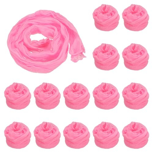 PATIKIL Tela de Flores de Media 15 Piezas de Material de Malla de Nylon para Hacer Flores de Media de Seda Tensil para Manualidades de Boda Decoración del Hogar Color Rosa
