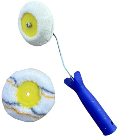 Quzente Farbkantenwerkzeug für Wände, Kantenanstrichwerkzeug, Farbkantenschneider mit dichten Borsten, komfortablem Griff, Trockenbau-Eckenroller, Eckenkanten-Farbroller, Ersatzroller,