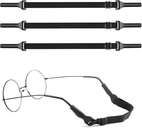 3 Pack Adjustable Glasses Straps Non-slip Sports Safety Glasses Holder Elastic Comfortable Eyewear Retainer Band No Tail Sunglasses Neck Strap Lanyard Cord for Men Women Teenagers Running Reading