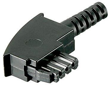 Goobay 50247 TAE-F-Stecker mit Knickschutz / TAE F Telefondose / Zur Konfektionierung oder Austausch / Telefonadapter Schnellbaustecker