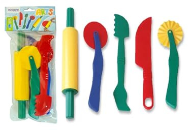 Miniland Zubehörset, Werkzeugset für Knetmasse, 5 Teile, 22cm-95251