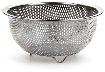 RSVP International Endurance Kitchen Collection Colander Strainer, Berry, Pierced Stainless Steel
