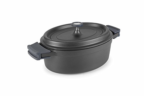 LACOR 25933 - Casserole Ovale en Aluminium coulé 26x20 cm - Noir | Fabriqué en acier inoxydable de qualité alimentaire; haute résistance à la corrosion et usure quotidienne