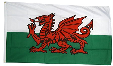 Flaggenfritze Fahne/Flagge Wales - 150 x 250 cm + gratis Sticker, XXL-Fahne