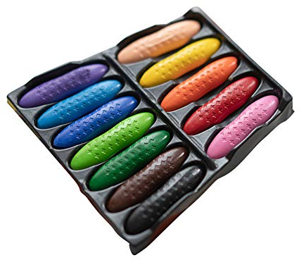 Kleinkinder Wachsmalstifte, 12/24 Farben Erdnussstifte Kleinkind Waschbar Sicher Handflächengriff Buntstifte Schule Kunst & Handwerk Helle Farbe Tread