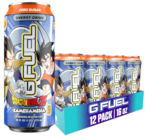 G Fuel Energy Drink, Strawberry Lychee, Sugar Free Beverage with 140mg Caffeine, Daily Energy Boost with Focus Amino, Vitamin + Antioxidants, 16 oz Cans (Kamehameha, 12-Pack)