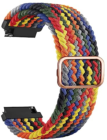 Amzpas für 20mm 22mm Armband Nylon Uhrenarmband mit Schnellverschluss Geeignet Sport Ersatzarmband 20mm 22mm für Damen Herren (22mm, Bunt)