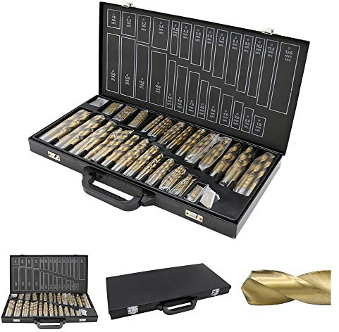 Gimisgu Metallbohrer Set 230tlg, Ø 1-13mm Spiralbohrer Satz Titan beschichtet Stahlbohrer HSS Spiral-Bohrer Holzbohrer Bohrerkassette Bohrersets für Metall, Holz, Kunststoff, Ziegel und Beton