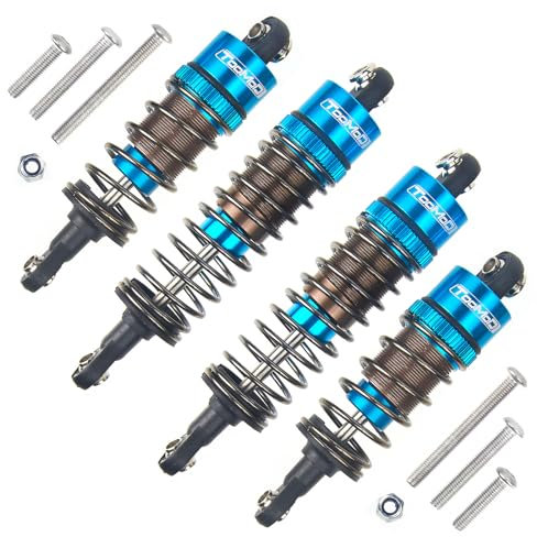 TOOMOD RC 1/10 1/14 Oil Shock Damper Absorbers kit for Tamiya ORV Chassis Frog/Subaru Brat/Hyper Go H14BM MJX 14210 14510B / Off-Road Car Upgrades Parts (Blue)