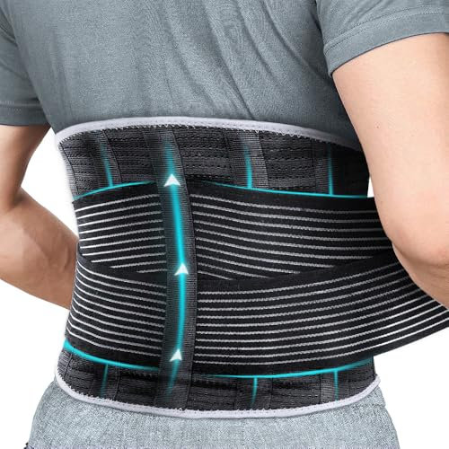 COMFORCE Fascia Lombare Supporto Schiena con 6 supporti, Tessuto A Rete Ultra Fine, supporto lombare regolabile e traspirante per Sport, Ernia del Disco,Sciatica, Postura