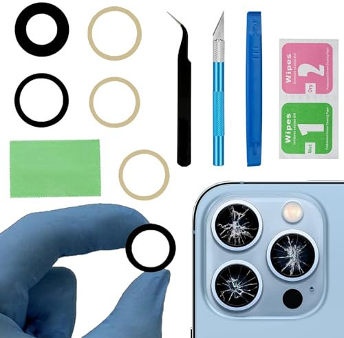 for iPhone 13 Pro Back Camera Lens Glass Replacement, MrR.OMW for iPhone 13 Pro Max Rear Camera Glass Replacement with Repair Tool Kit