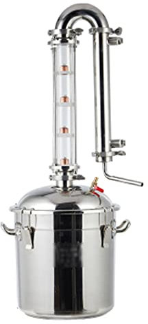 Kit de elaboración de vino sin gas de acero inoxidable, kit de elaboración de cerveza casera con destilador de agua, para whisky, vino, brandy, vodka, alcohol, kit de elaboración de vino casera