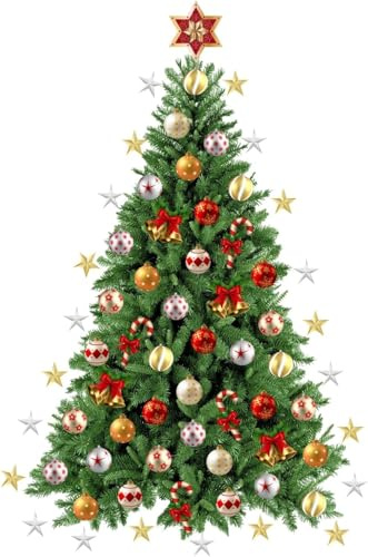 TOARTI Autocollant Fenêtre Noël Sapin de Noël Stickers Noël Fenetre Grand Arbre de Noël Stickers Muraux Flocon de Neige Porte Fenêtre Vitrine Vitre Decoration de Noël
