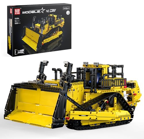 Mould King 15084 Technique Télécommande Contrôlée Bulldozer Construction Jouet Camion Excavatrice Blocs De Construction APP Télécommande Blocs Pinces Cadeaux pour 14 + Ans (1508 Pièces)