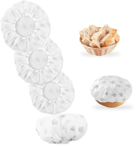 PYEUIFT 4 Pcs Bread Couvre Bols Pour Paniers de Fermentation, Faire lever le Pain Couvre-Bols élastiques, Pots et Aliments, Extra Solides et Indéchirables, Housses pour Pain